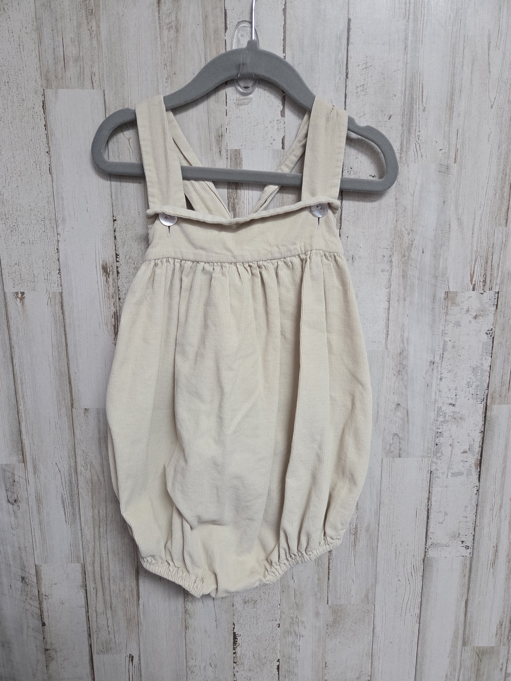 💝 Cream Baby Girls Romper with Cross-Back Straps